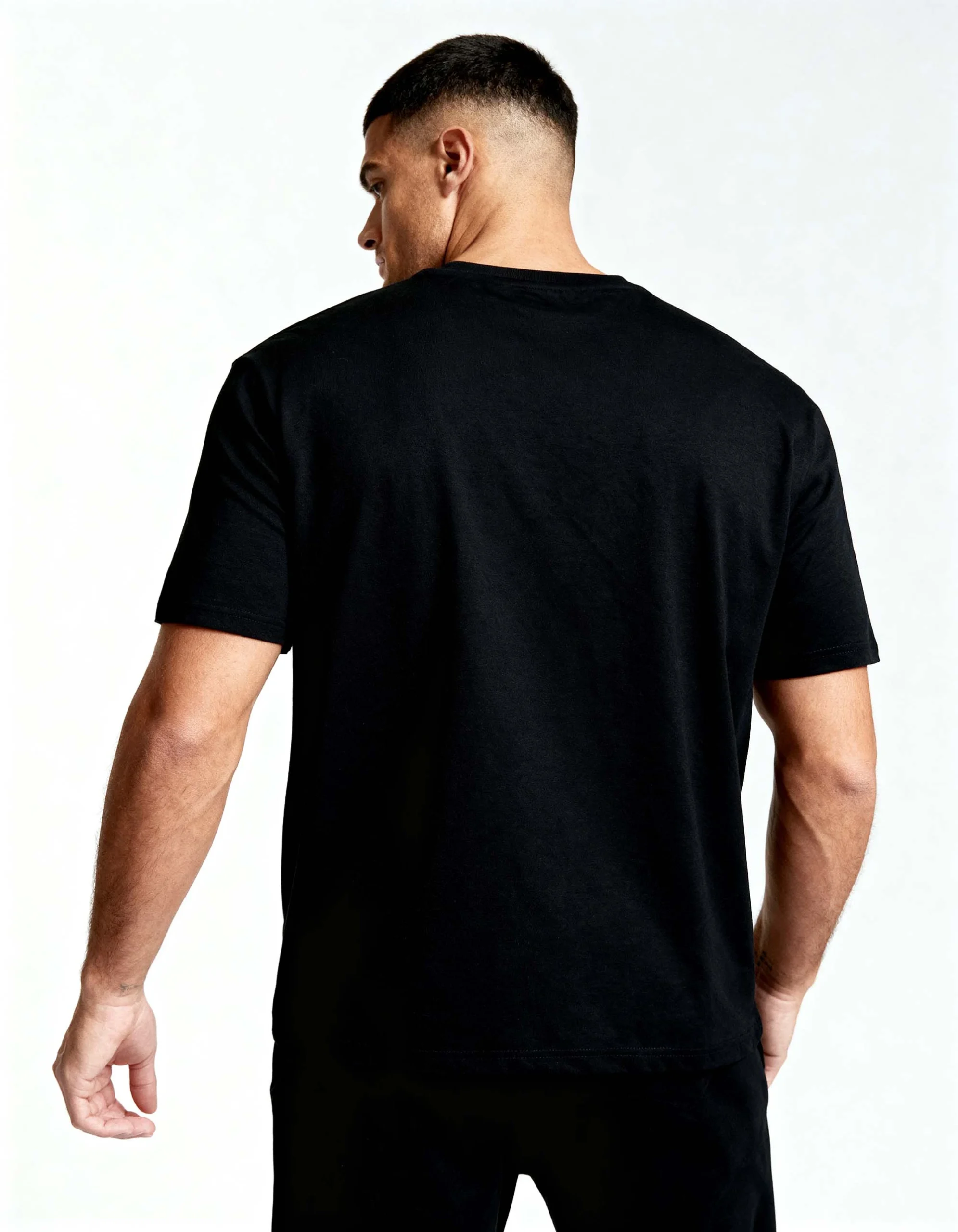 Oversized Crew Neck Tee - Black - Image 3