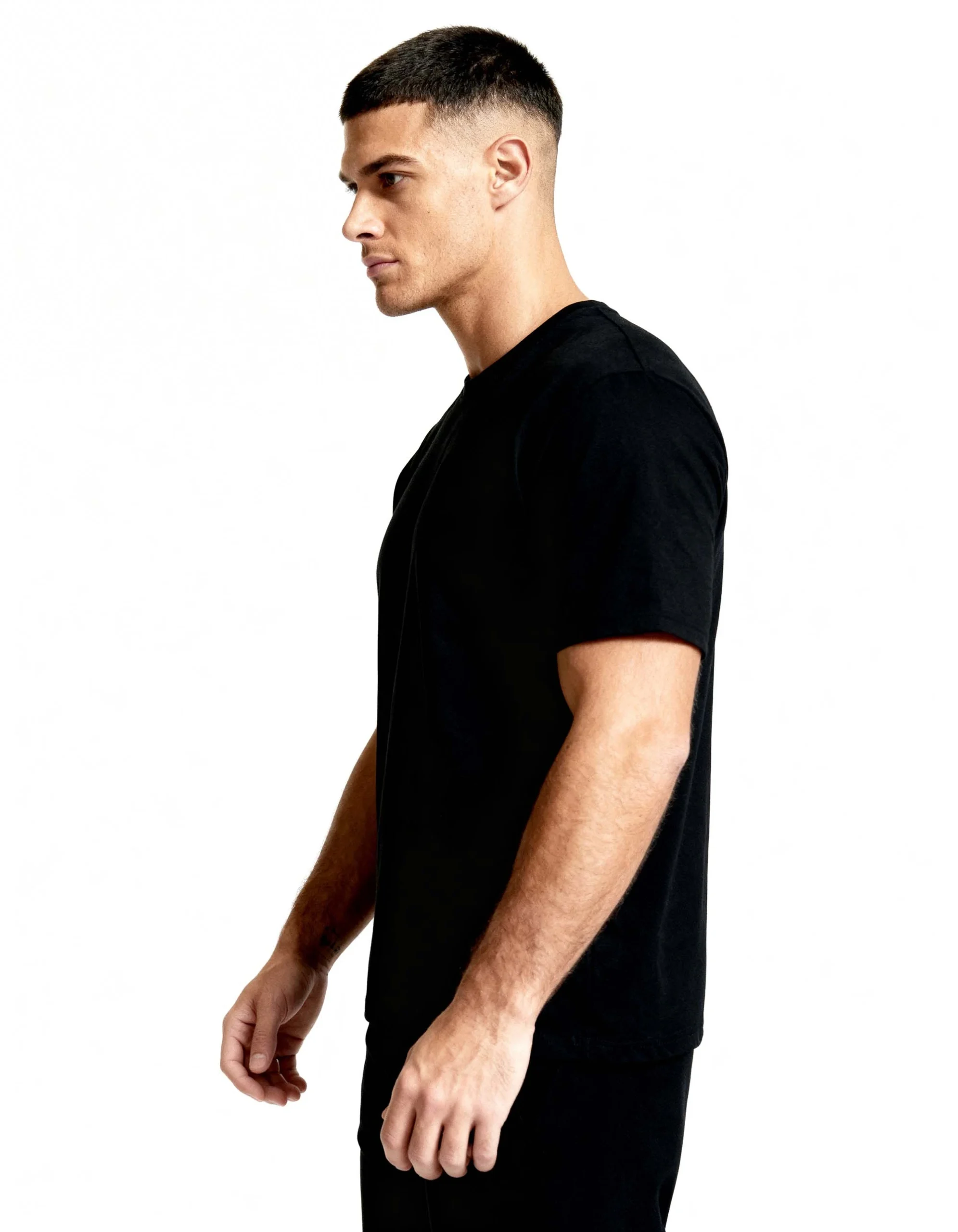 Oversized Crew Neck Tee - Black - Image 2