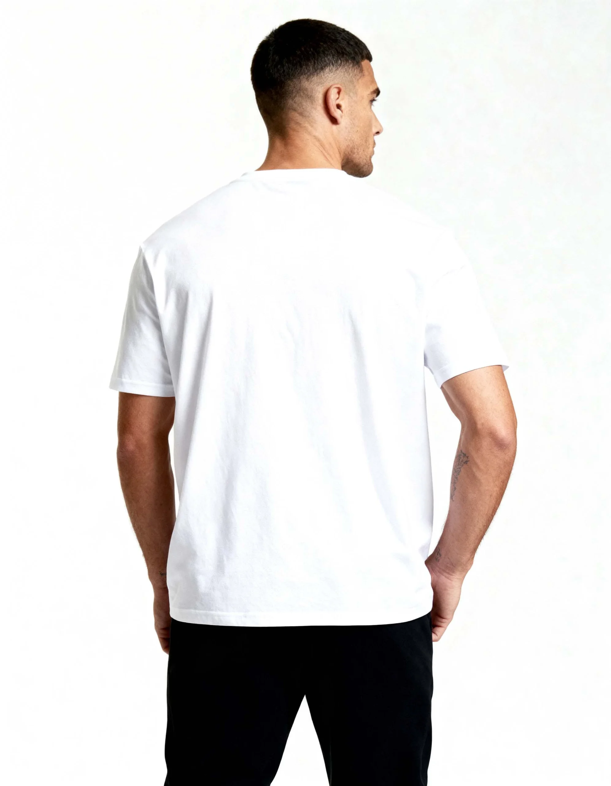 Oversized Crew Neck Tee - White - Image 3